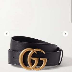 Women’s double G Gucci gold belt.
